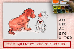 2 Dogs Please Forgive Me Watercolor Illustrations