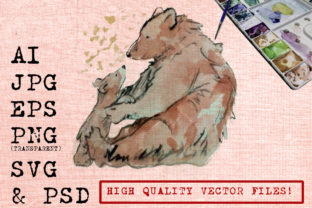 Bear Watercolor Illustrations for Local Brands