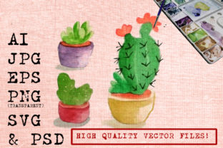 Cactus Watercolor Illustrations for Branding