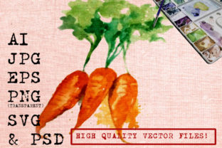 Carrot Watercolor Illustrations for Crafters