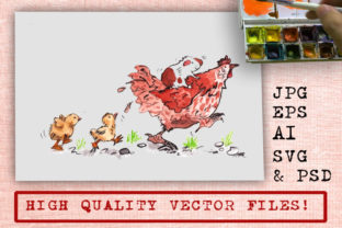 Chicken and Hamster Watercolor Illustrations
