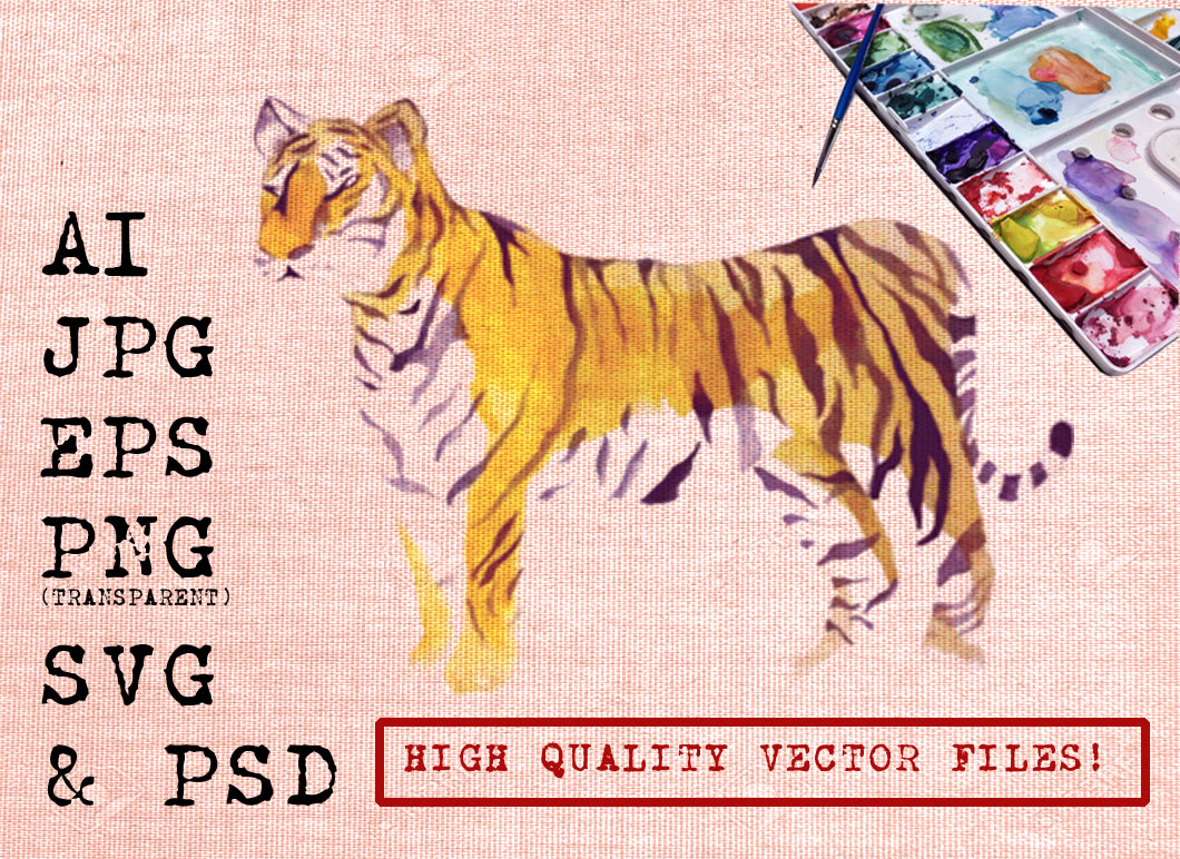 Cool Watercolor Tigers: Craft Illustrations