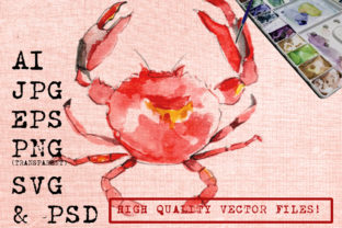 Crab Watercolor Illustrations for Crafters