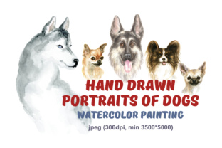 Hand Drawn Watercolor Dog Illustrations