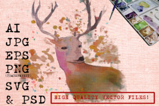 Rainbow Deer Watercolor Illustrations Review