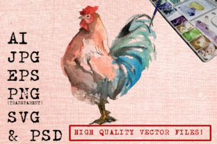 Rooster Illustration for Digital Products