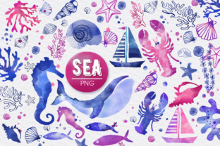 Sea Watercolor Elements: Fresh Illustrations
