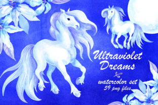 Ultraviolet Dreams Horses & Flowers Illustrations